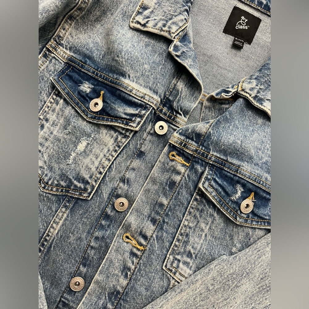 Art Class Oversized Denim Jean Jacket Kids Size XL - Picture 6 of 10